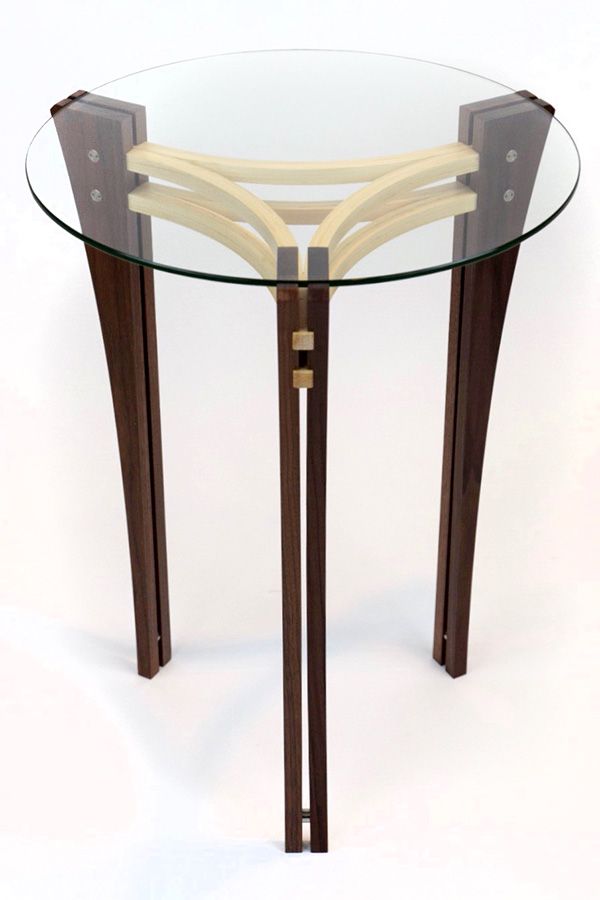 Split Leg accent table in Walnut and Maple-image