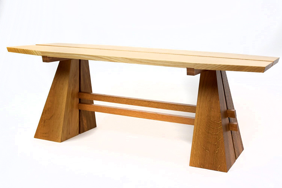Split Pyramid Coffee Table in Rift and Quartered White Oak-image